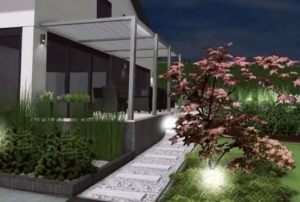 Projekt ogrodu nowoczesnego z basenem